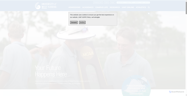 Security scan screenshot of https://uwf.edu/