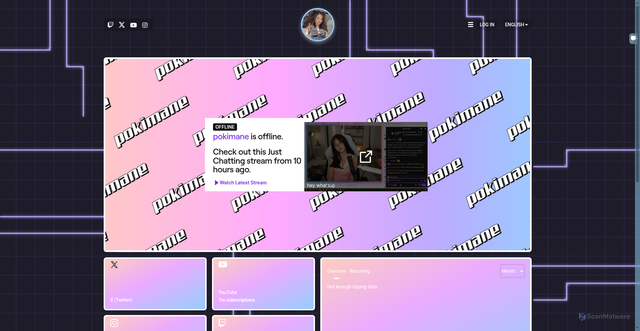 Security scan screenshot of https://www.pokimane.tv/