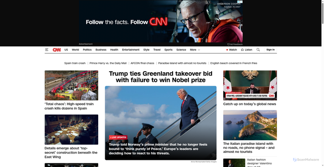 Security scan screenshot of https://www.cnn.com