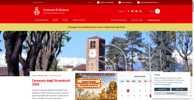 Security scan screenshot of https://www.comune.airasca.to.it/
