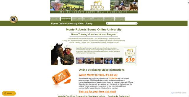 Security scan screenshot of https://www.montyrobertsuniversity.com/library