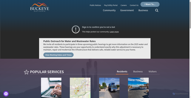 Security scan screenshot of https://www.buckeyeaz.gov/