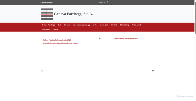 Security scan screenshot of https://genovaparcheggi.com/it/