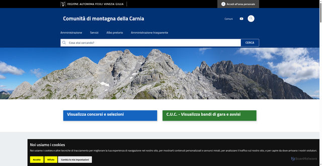 Security scan screenshot of https://www.carnia.comunitafvg.it/