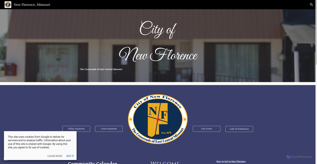Security scan screenshot of https://www.newflorencemo.gov/