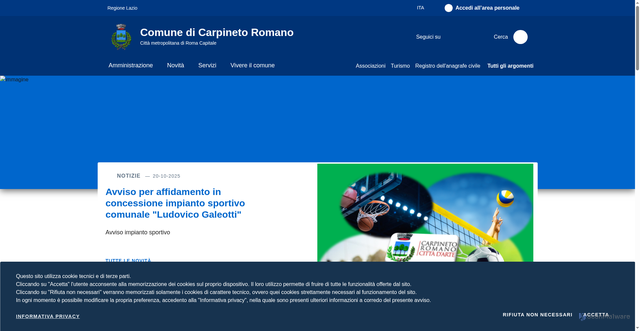 Security scan screenshot of https://comune.carpinetoromano.rm.it/