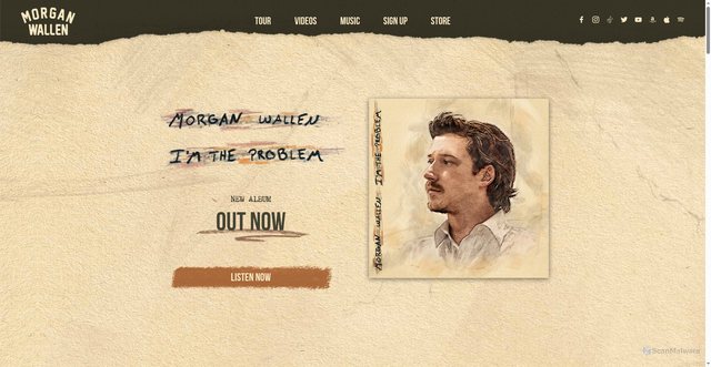 Security scan screenshot of https://morganwallen.com/