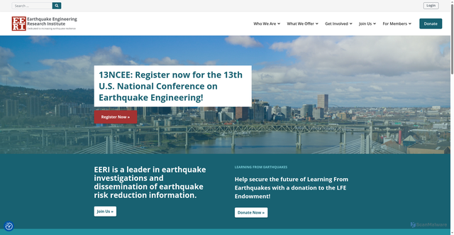 Security scan screenshot of https://www.eeri.org/