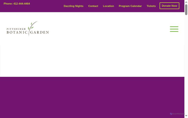 Security scan screenshot of https://pittsburghbotanicgarden.org/