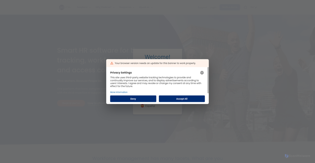 Security scan screenshot of https://protime.eu