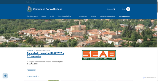 Security scan screenshot of https://www.comune.roncobiellese.bi.it