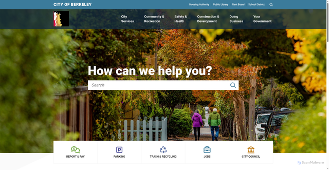 Security scan screenshot of https://berkeleyca.gov/