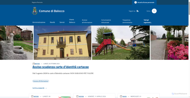 Security scan screenshot of https://www.comune.balocco.vc.it/