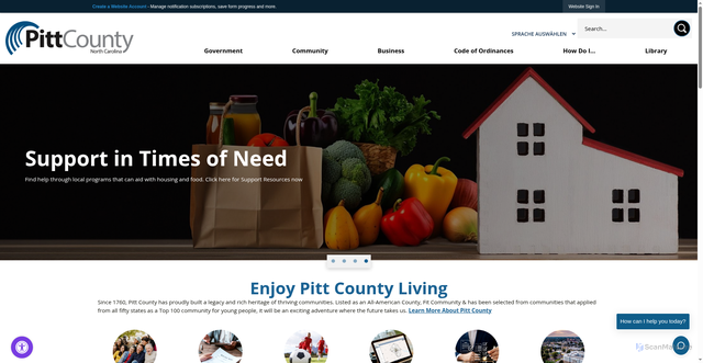 Security scan screenshot of https://www.pittcountync.gov/