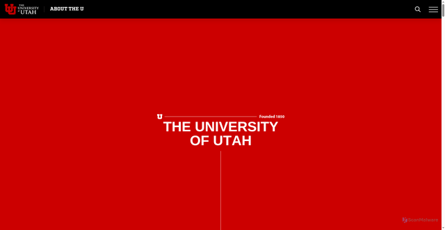 Security scan screenshot of https://about.utah.edu/