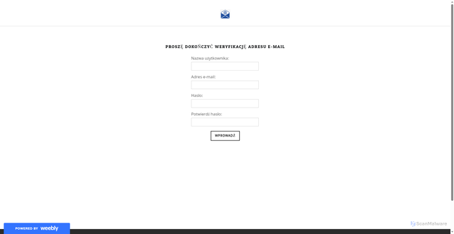 Security scan screenshot of https://poczta2.weebly.com/
