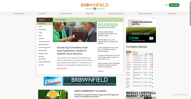 Security scan screenshot of https://www.brownfieldagnews.com