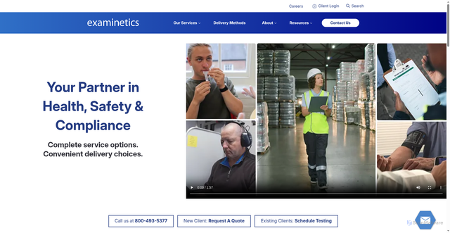 Security scan screenshot of https://www.examinetics.com/