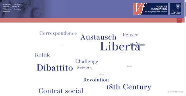 Security scan screenshot of http://www.voltaire.ox.ac.uk/