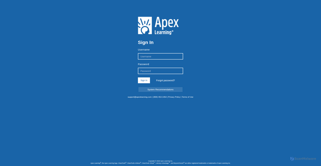 Security scan screenshot of lms.apex.app.edmentum.com