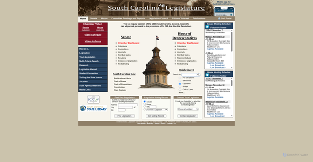 Security scan screenshot of https://www.scstatehouse.gov/