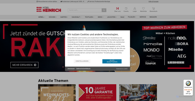 Security scan screenshot of https://www.moebelheinrich.de