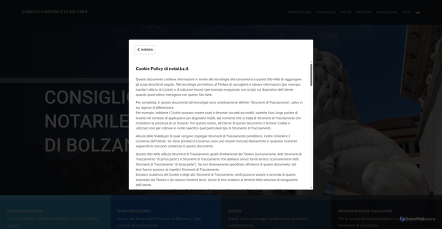 Security scan screenshot of https://notai.bz.it/