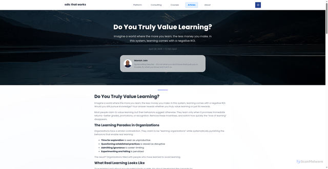 Security scan screenshot of https://sdlc-website-develop.pages.dev/articles/do-you-truly-value-learning/