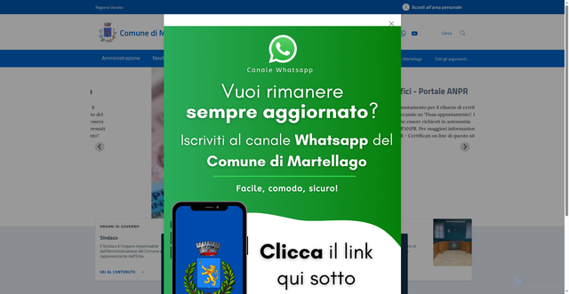 Security scan screenshot of https://www.comune.martellago.ve.it/