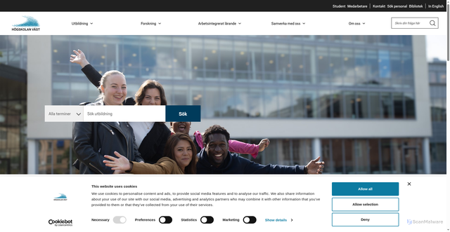 Security scan screenshot of https://www.hv.se/