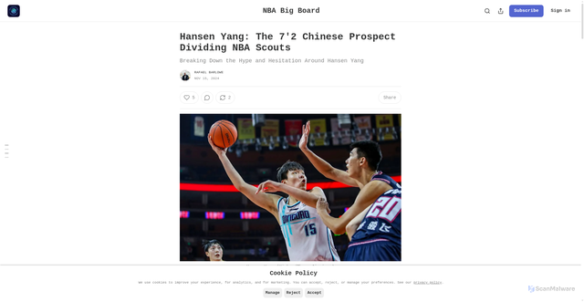 Security scan screenshot of https://www.nbabigboard.com/p/hansen-yang-the-72-chinese-prospect