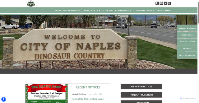 Security scan screenshot of https://naplescityut.gov/