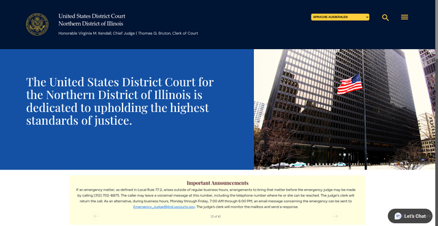 Security scan screenshot of https://www.ilnd.uscourts.gov/