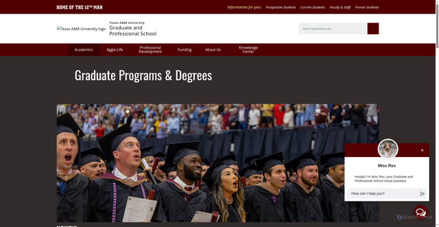Security scan screenshot of https://grad.tamu.edu/academics/program-directory