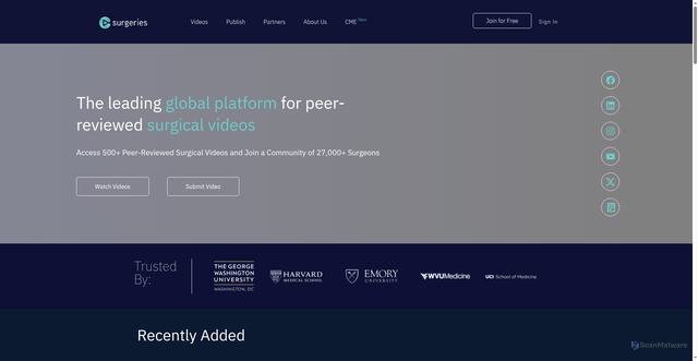 Security scan screenshot of https://csurgeries.com/