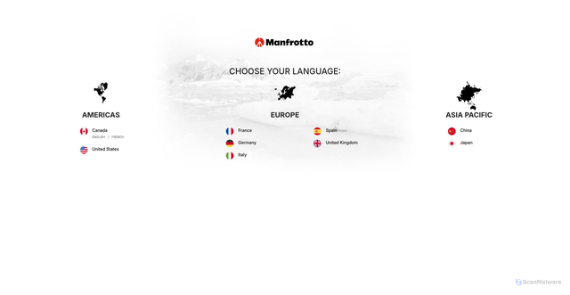 Security scan screenshot of https://www.manfrotto.com