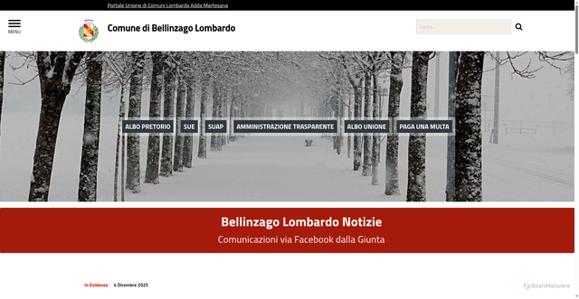 Security scan screenshot of https://comune.bellinzagolombardo.mi.it/