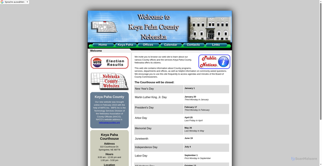 Security scan screenshot of https://keyapahacountyne.gov/