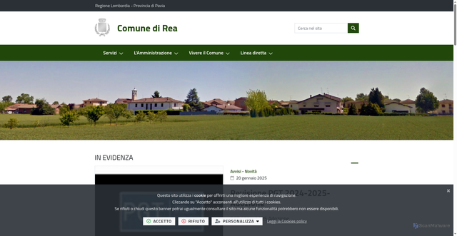 Security scan screenshot of https://www.comune.rea.pv.it/it-it/home