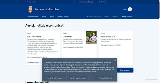 Security scan screenshot of https://www.comune.villachiara.bs.it/