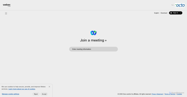 Security scan screenshot of https://dcnet.webex.com