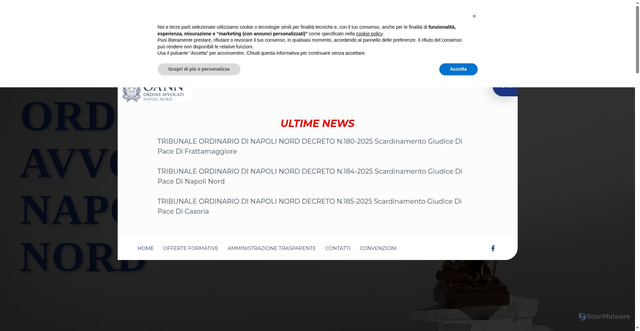 Security scan screenshot of https://www.ordineavvocatinapolinord.org/