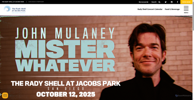 Security scan screenshot of https://www.theshell.org/performances/john-mulaney/