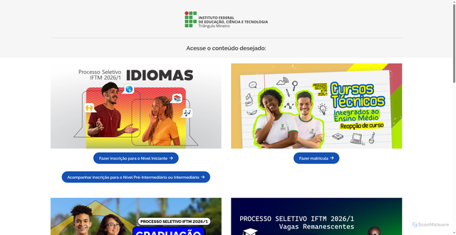 Security scan screenshot of https://iftm.edu.br/