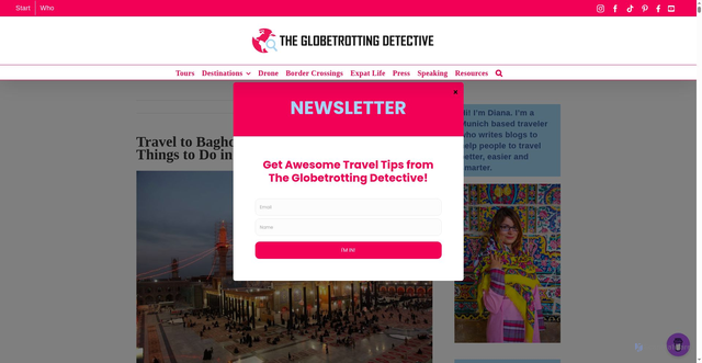 Security scan screenshot of https://www.theglobetrottingdetective.com/baghdad-iraq-travel-guide/