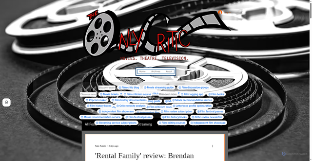 Security scan screenshot of https://www.theonlycritic.com/post/rental-family-review-brendan-fraser-charms-his-way-through-schmaltzy-drama