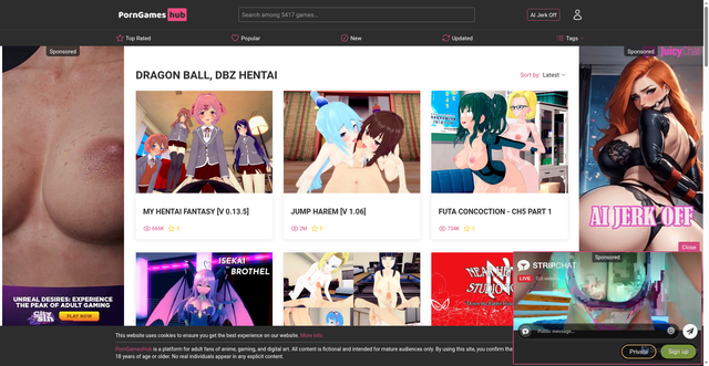 Security scan screenshot of https://porngameshub.com/dragon-ball