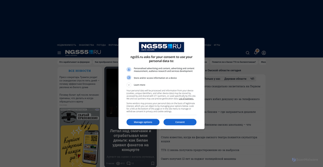 Security scan screenshot of https://ngs55.ru