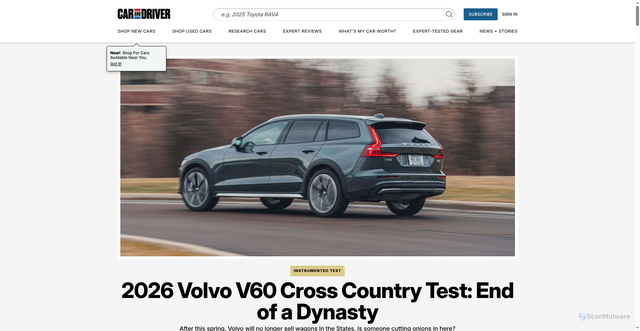 Security scan screenshot of https://caranddriver.com