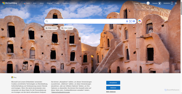 Security scan screenshot of https://www2.bing.com